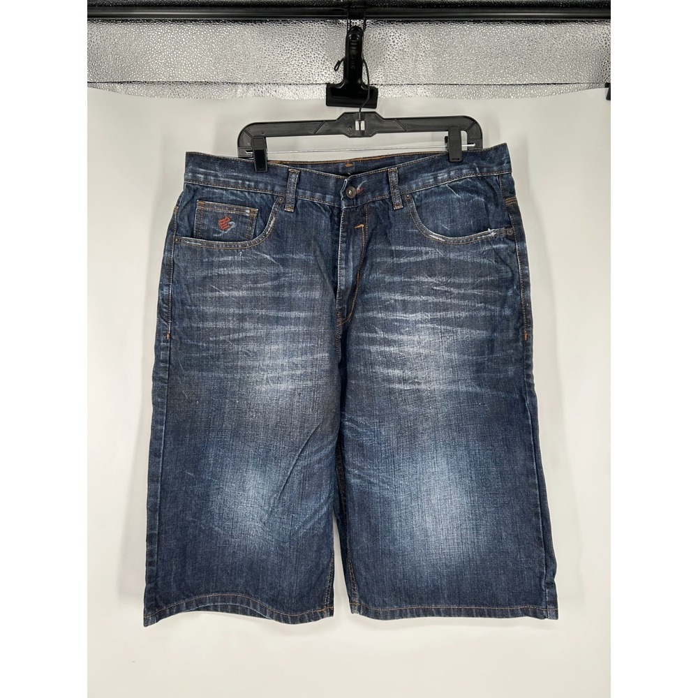 Rocawear Vintage Baggy Y2K Embroidered Jorts Denim‎ Shorts Faded Mens Size 38